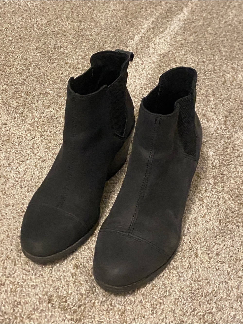 Toms Black Chelsea Ankle Booties